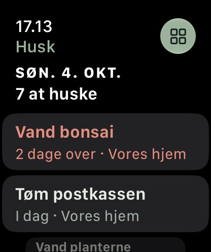 Husk på Apple Watch